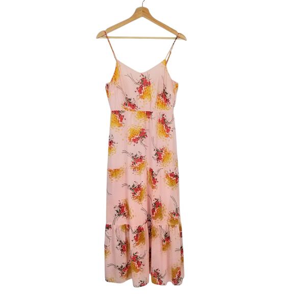 J. Crew Dresses & Skirts - J. Crew Mercantile Tiered Midi Maxi Slip Dress Pink Yellow Red Sunburst Bouquet